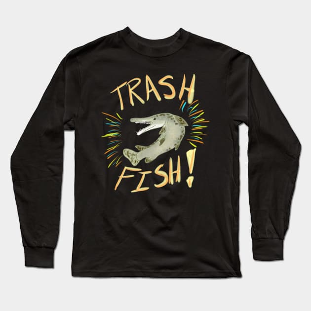 TRASH FISH (Alligator Gar) Long Sleeve T-Shirt by Bri-bee